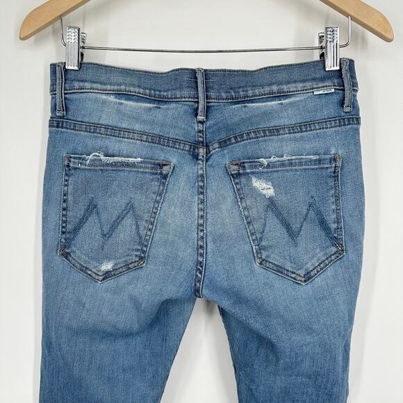 MOTHER The Muse Skinny Jeans Mid-Rise Destroyed Distressed Raw Hem in Wild Thing - Picture 8 of 14